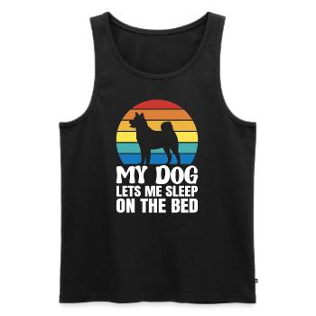 My dog lets me sleep on the bed - Men's Premium Organic Tank Top - black - Front - Michal (187cm)