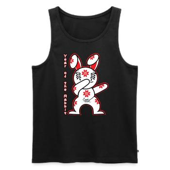Jahr Des Kaninchenchinesische Neujahrs 2023 - Männer Premium Bio Tank Top - Schwarz - Vorne - Michal (187cm)