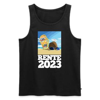 Pension 2023 Beach Pixel Coconut Cocktail - Men's Premium Organic Tank Top - black - Front - AI Model Male 178 light (178cm)