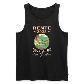 Rente 2023 Endlich Zeit Für Den Garten - Männer Premium Bio Tank Top - Schwarz - Vorne - AI Model Male 178 light (178cm)