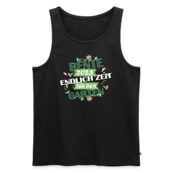 Rente 2023 Endlich Zeit Für Den Garten - Männer Premium Bio Tank Top - Schwarz - Vorne - AI Model Male 178 light (178cm)