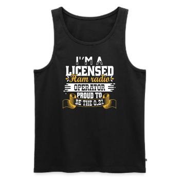 Ich bin ein lizenzierter Funker - Männer Premium Bio Tank Top - Schwarz - Vorne - AI Model Male 178 light (178cm)