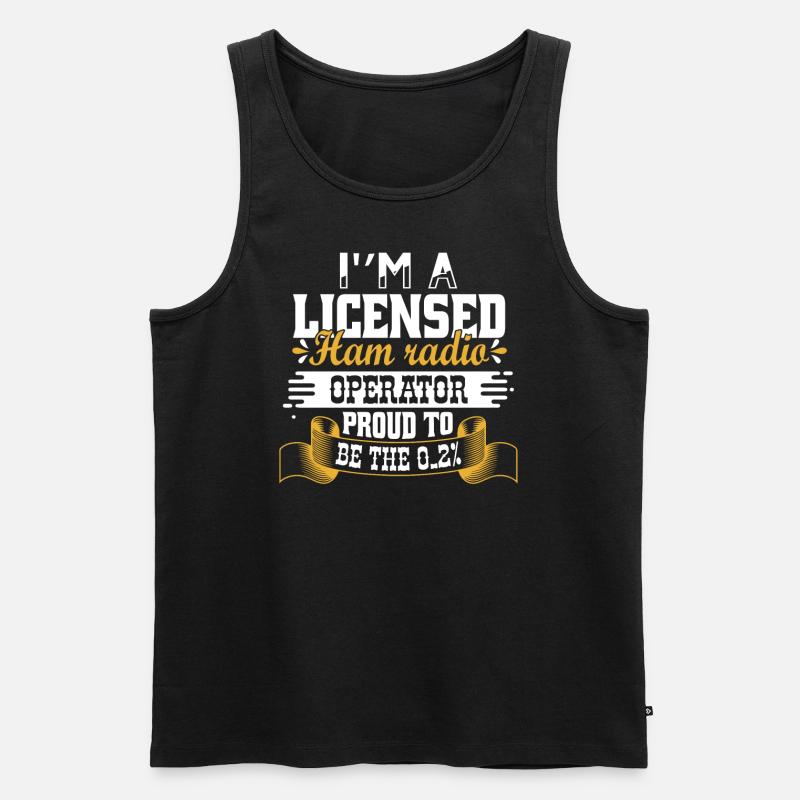 Ich bin ein lizenzierter Funker - Männer Premium Bio Tank Top - Schwarz