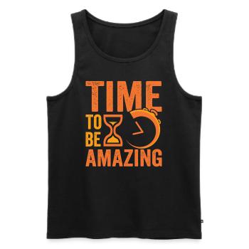 Zeit, Erstaunliches Sanduhr Zu Sein - Männer Premium Bio Tank Top - Schwarz - Vorne - Michal (187cm)