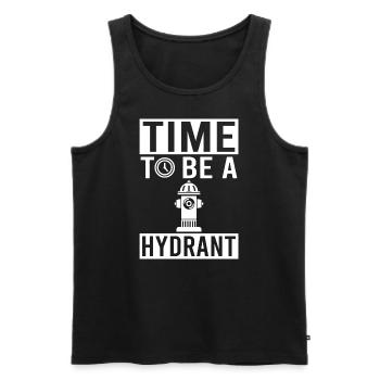 Time to Be Hydrant Gift Fun Quote Joke - Men's Premium Organic Tank Top - black - Front - AI Model Male 178 light (178cm)