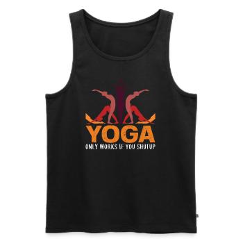 Yoga 002 - Männer Premium Bio Tank Top - Schwarz - Vorne - Michal (187cm)