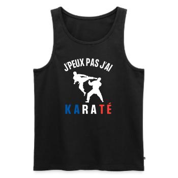 Je peux pas j'ai karaté humour cadeau - Débardeur bio Premium Homme - noir - Devant - Michal (187cm)