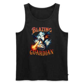 Feuerdrache Blazing Guardian - Männer Premium Bio Tank Top - Schwarz - Vorne - AI Model Male 178 light (178cm)