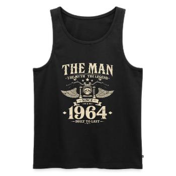 1964 Vintage né homme mythe légende moto - Débardeur bio Premium Homme - noir - Devant - Michal (187cm)