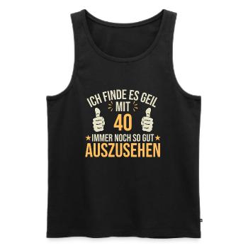 I think it's cool to look so good at 40 - Men's Premium Organic Tank Top - black - Front - Michal (187cm)
