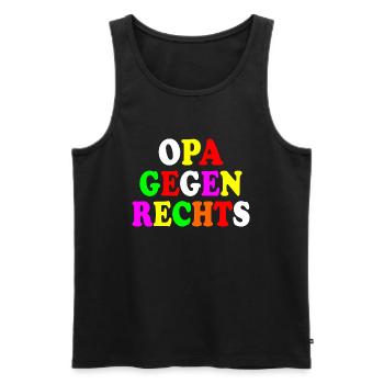 Opa gegen rechts - Männer Premium Bio Tank Top - Schwarz - Vorne - Michal (187cm)