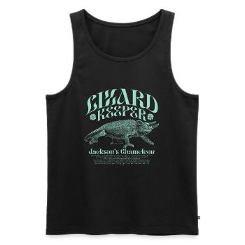 Jackson's Chamäleon Echsenhalter - Männer Premium Bio Tank Top - Schwarz - Vorne - AI Model Male 178 light (178cm)