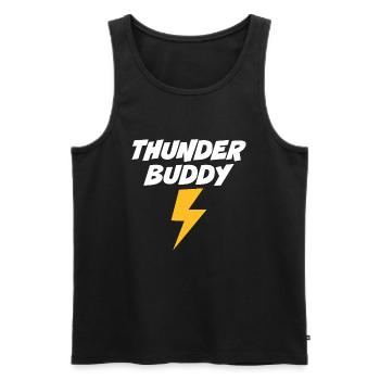 Thunder Buddy - Men's Premium Organic Tank Top - black - Front - AI Model Male 178 light (178cm)