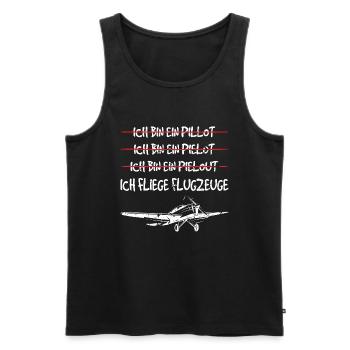 Flugzeug Motorflugzeug Segelflieger Piloten - Männer Premium Bio Tank Top - Schwarz - Vorne - AI Model Male 178 light (178cm)