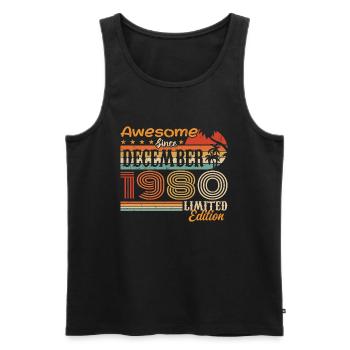 Retro Vintage Legendär Geburtstag Dezember 1980 - Männer Premium Bio Tank Top - Schwarz - Vorne - Michal (187cm)