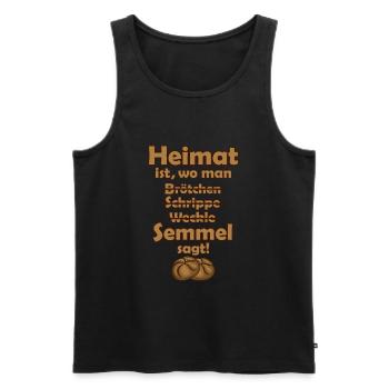 Home Semmel South Germany Saying Roots Pride - Men's Premium Organic Tank Top - black - Front - AI Model Male 178 light (178cm)
