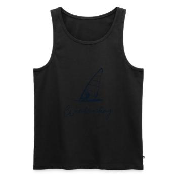 Planche À Voile Silhouette Sports Nautiques - Débardeur bio Premium Homme - noir - Devant - Michal (187cm)