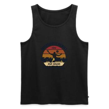 Fuffzig Jährige mit Volleyball Volleyball 50. - Männer Premium Bio Tank Top - Schwarz - Vorne - Michal (187cm)
