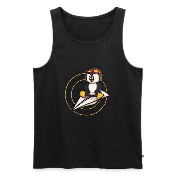 Penguins can Fly Emperor Sea Bird King Penguin - Men's Premium Organic Tank Top - black - Front - AI Model Male 178 light (178cm)
