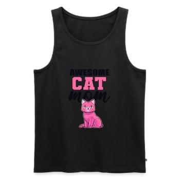 Awesome Cat Mom Hauskatze Miezekatze Kätzchen - Männer Premium Bio Tank Top - Schwarz - Vorne - AI Model Male 178 light (178cm)