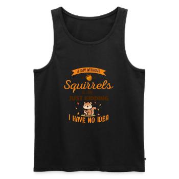 A Day Without Squirrels Is Like Fox Eastern Gray - Men's Premium Organic Tank Top - black - Front - AI Model Male 178 light (178cm)