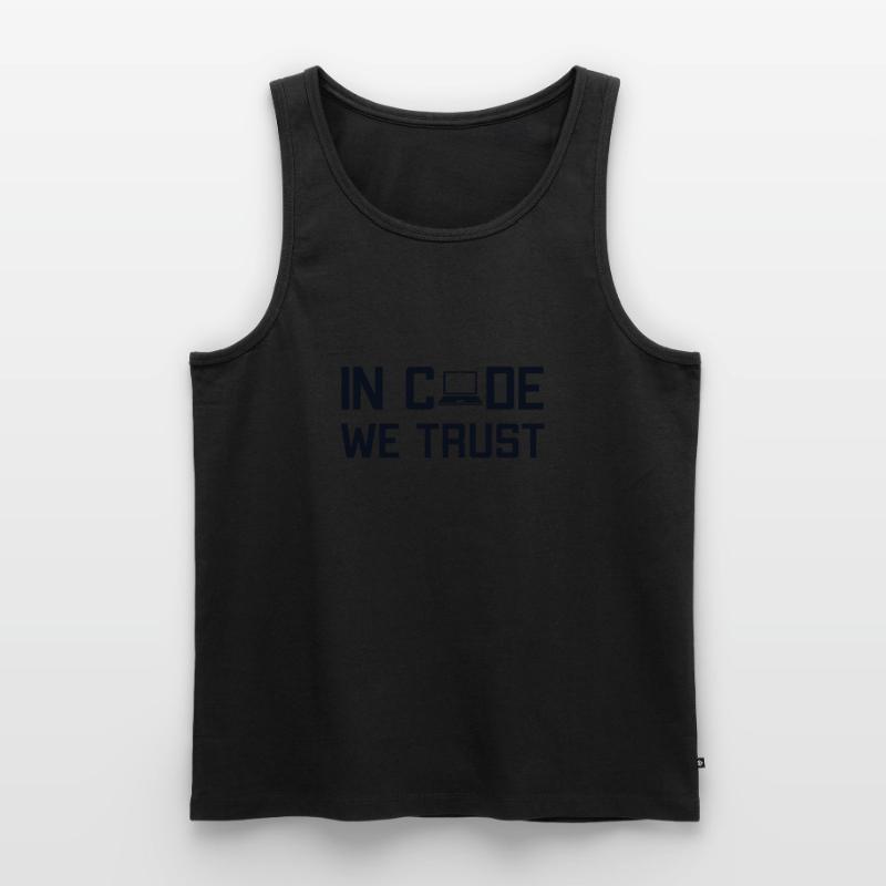 In Code We Trust Full Stack Coder Software Men's Premium Organic Tank Top