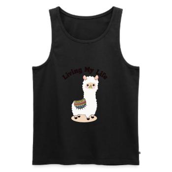 Living My Life Lama Alpaca Pako Éleveur d'alpagas - Débardeur bio Premium Homme - noir - Devant - Michal (187cm)