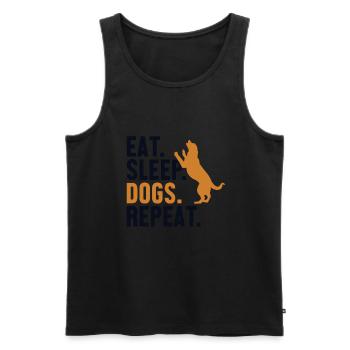 Eat Sleep Dogs Repeat Dog Mom Dogfather Dog Daddy - Men's Premium Organic Tank Top - black - Front - AI Model Male 178 light (178cm)
