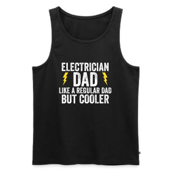 Electrician Dad Like A Regular Dad But Cooler - Männer Premium Bio Tank Top - Schwarz - Vorne - Michal (187cm)