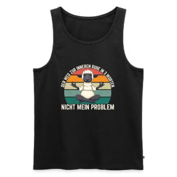 The Path to Inner Peace in 3 Words - Men's Premium Organic Tank Top - black - Front - AI Model Male 178 light (178cm)