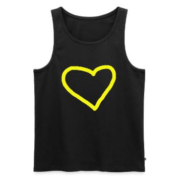 Heart Yellow Gift Idea Heart Love In Love - Men's Premium Organic Tank Top - black - Front - Michal (187cm)