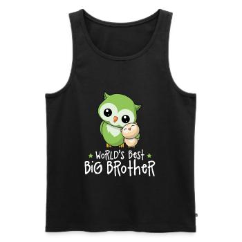 World's Best Big Brother - Großer Bruder Eulen - Männer Premium Bio Tank Top - Schwarz - Vorne - Michal (187cm)