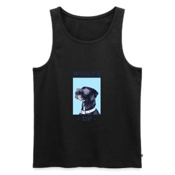 Un chien sympa - Débardeur bio Premium Homme - noir - Devant - AI Model Male 178 light (178cm)