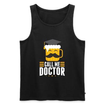 Cadeau pour doctorat doctorat - Débardeur bio Premium Homme - noir - Devant - Michal (187cm)