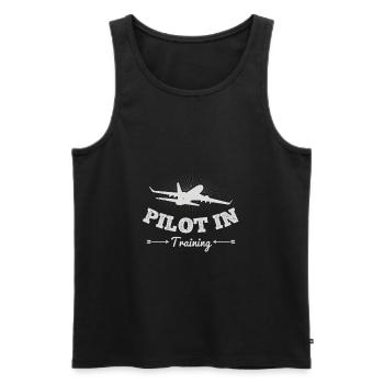 Pilot in Ausbildung - ZinSpira - Männer Premium Bio Tank Top - Schwarz - Vorne - AI Model Male 178 light (178cm)