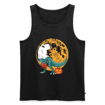 Halloween Dinosaur Pumpkin - Men's Premium Organic Tank Top - black - Front - AI Model Male 178 light (178cm)