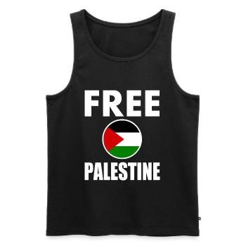 Free palestine - Débardeur bio Premium Homme - noir - Devant - AI Model Male 178 light (178cm)