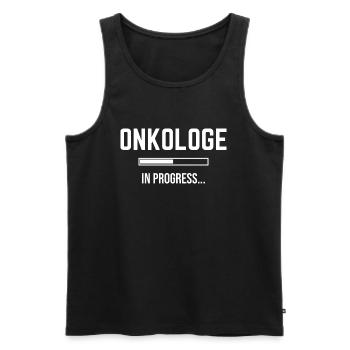 Oncologist In Progress - Men's Premium Organic Tank Top - black - Front - AI Model Male 178 light (178cm)