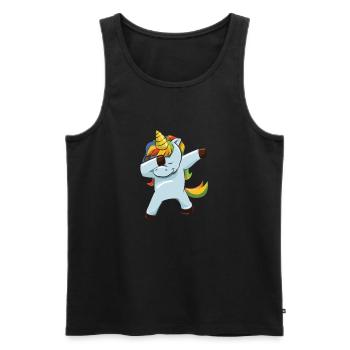 Licorne dabbing cool Unicorn cadeau - Débardeur bio Premium Homme - noir - Devant - Michal (187cm)
