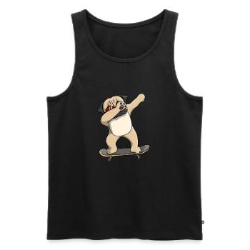 Dabbing Mops Sonnenbrille Skater Jungen Geschenk - Männer Premium Bio Tank Top - Schwarz - Vorne - AI Model Male 178 light (178cm)