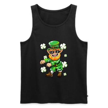 Flossing Kobold Kleeblatt St Patricks Day Geschenk - Männer Premium Bio Tank Top - Schwarz - Vorne - AI Model Male 178 light (178cm)