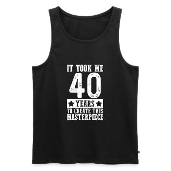40 ans chef d'oeuvre cadeau anniversaire homme 40e - Débardeur bio Premium Homme - noir - Devant - Michal (187cm)