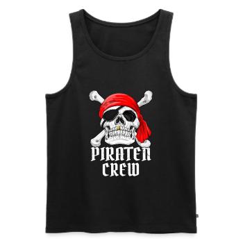 Costume de l’équipage de pirates carnaval carnaval - Débardeur bio Premium Homme - noir - Devant - Michal (187cm)