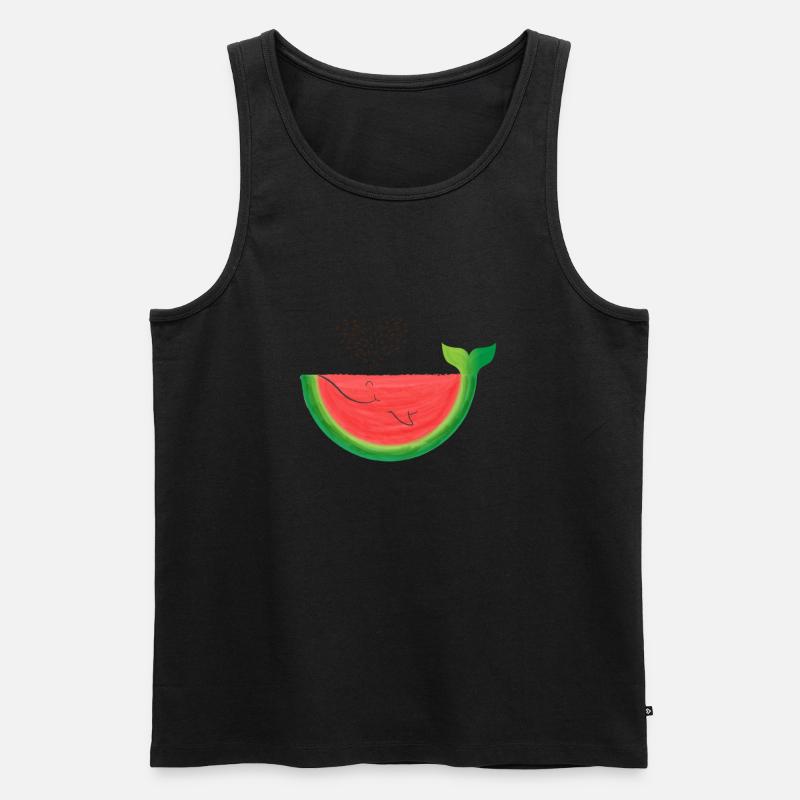 Melon Whale Melon Whale pastèque cadeau d'été - Débardeur bio Premium Homme - noir