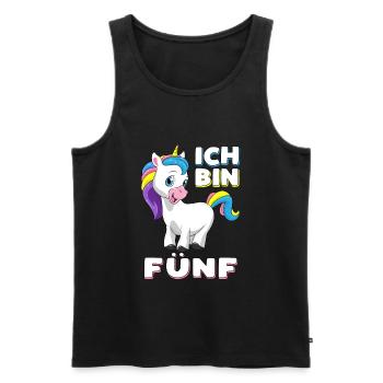 Ich bin 5 Jahre Einhorn 5. Geburtstag Geschenk - Männer Premium Bio Tank Top - Schwarz - Vorne - Michal (187cm)