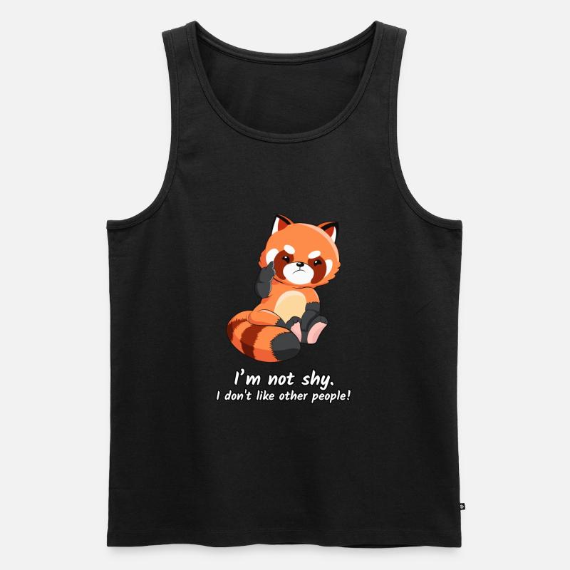 Red Panda pas timide cadeau de déclaration - Débardeur bio Premium Homme - noir