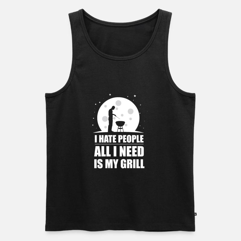 Grill Grillen - Männer Premium Bio Tank Top - Schwarz