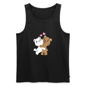 Hug Bear Gift Couple Bear Valentine's Day - Men's Premium Organic Tank Top - black - Front - Michal (187cm)