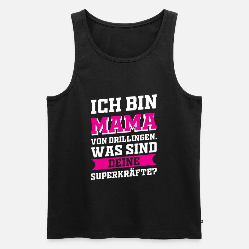 Mutter Mama Drillinge Liebe - Männer Premium Bio Tank Top - Schwarz