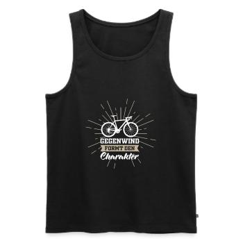 Road bike gift idea - Men's Premium Organic Tank Top - black - Front - Michal (187cm)